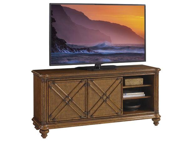Lexington Tommy Bahama Home Marlin Media Console - Embrace Island Living With Elegant Design, Adjustable Shelves & Charming Details Caribbean Sunset  593-907
