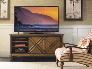 Lexington Tommy Bahama Home Marlin Media Console - Embrace Island Living With Elegant Design, Adjustable Shelves & Charming Details Caribbean Sunset  593-907