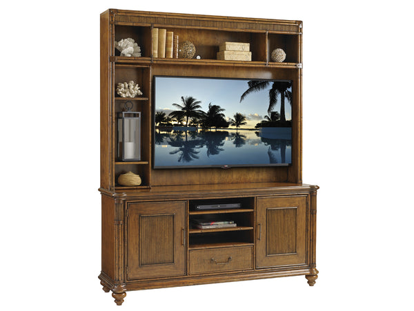 Lexington Tommy Bahama Home Pelican Cay Coastal Media Console - Elegant Island-inspired Design With Adjustable Storage Solutions Caribbean Sunset  593-908