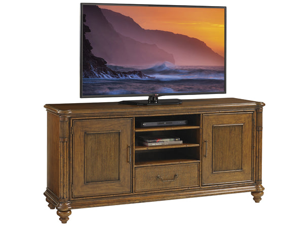 Lexington Tommy Bahama Home Pelican Cay Coastal Media Console - Elegant Island-inspired Design With Adjustable Storage Solutions Caribbean Sunset  593-908