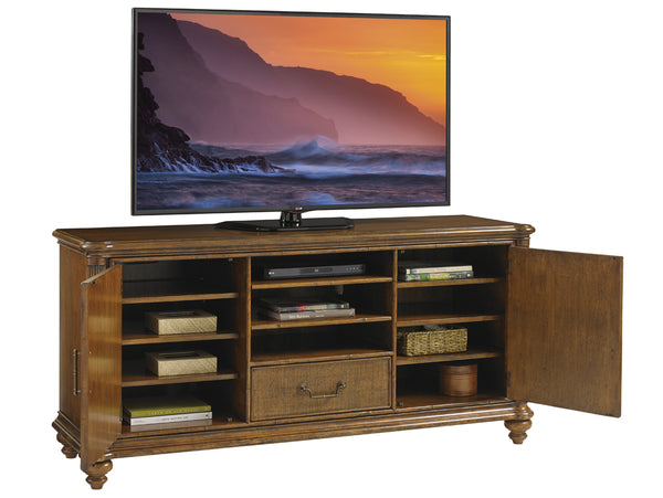 Lexington Tommy Bahama Home Pelican Cay Coastal Media Console - Elegant Island-inspired Design With Adjustable Storage Solutions Caribbean Sunset  593-908