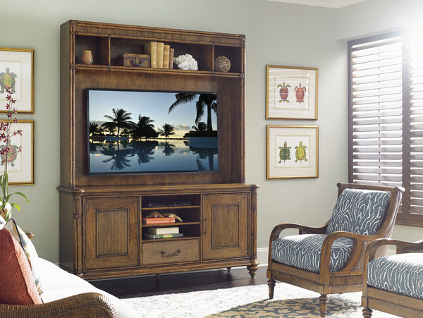 Lexington Tommy Bahama Home Pelican Cay Coastal Media Console - Elegant Island-inspired Design With Adjustable Storage Solutions Caribbean Sunset  593-908