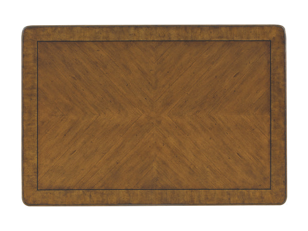 Lexington Tommy Bahama Home Vineyard Point Rectangular Cocktail Table - Elegant Rattan Design With Cherry Veneer And Island Charm Caribbean Sunset  593-945