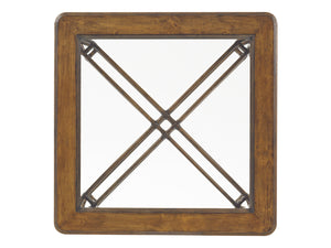 Lexington Tommy Bahama Home Capri Square Cocktail Table - Elegant Tropical Design With Glass Top And Decorative Rattan Details Caribbean Sunset  593-947