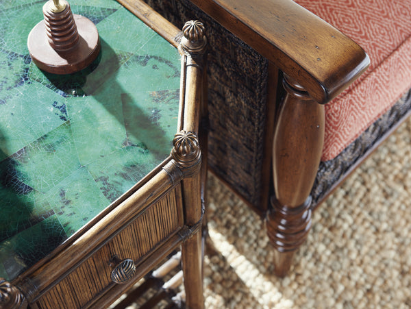 Lexington Tommy Bahama Home Flamingo Octagonal End Table: Exquisite Caribbean-inspired Design With Green Penn Shell Top & Brass Accents Caribbean Sunset  593-951