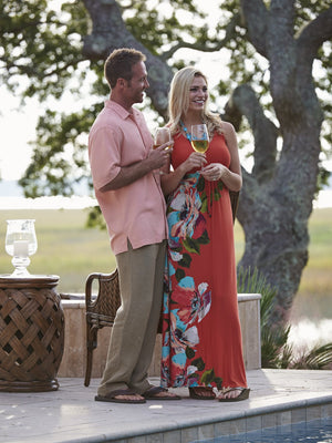 Lexington Tommy Bahama Home Hibiscus Round Accent Table - Elegant Crushed Bamboo Top & Woven Rattan Base For Coastal Living Caribbean Sunset  593-953