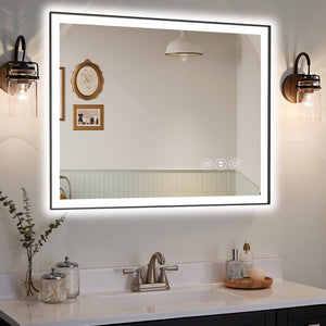 English Elm 40X32 Inch Frameless Led Bathroom Mirror – Smart, Adjustable Lighting & Anti-Fog For Modern Style T3757P346989