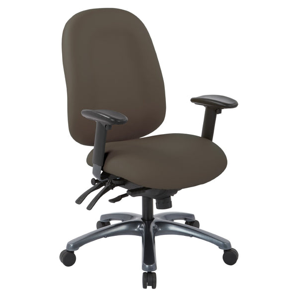 OSP Home Furnishings Multi-function Ergonomic High Back Office Chair with Lumbar Support and Titanium Base High Graphite 8511-R111