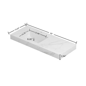 English Elm Nyah Carrara Sintered Stone Vanity Countertop with Undermount Ceramic Basin 48 Inch W2615P346344