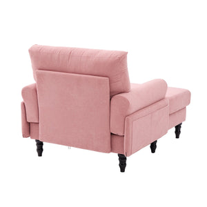 English Elm Modern Chenille Recliner Chaise Lounge Sofa Chair with High-Resilience Foam, Wide Seat, 550lb Capacity Pink W395P371343