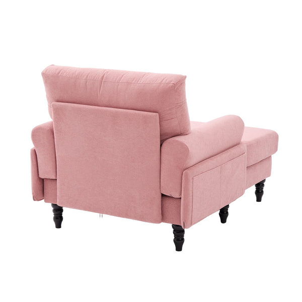 English Elm Modern Chenille Recliner Chaise Lounge Sofa Chair with High-Resilience Foam, Wide Seat, 550lb Capacity Pink W395P371343
