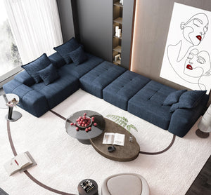 English Elm Modern Oversized Modular Sectional Sofa In Sparkling Chenille - Customizable 6-Piece Design & Pillows W1885S00075