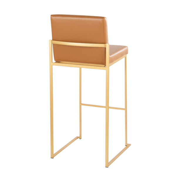 English Elm Contemporary High Back Upholstered Barstool Set with Black Steel Frame for Kitchen B202P222202
