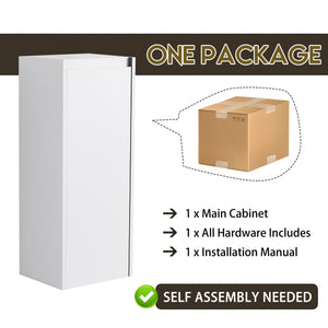 English Elm 12" Bathroom Side Cabinet - Space-Saving Wall-Mount Design With Soft-Close Doors & Modern Style W999P248644
