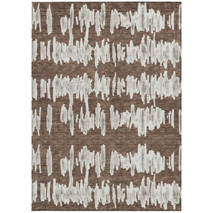 Homeroots 3' Stylish Black Ivory And Gray Striped Washable Area Rug For Indoor And Outdoor Versatility 3' X 5' Polyester 594004