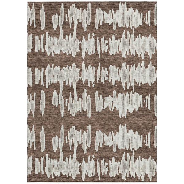 Homeroots 3' Stylish Black Ivory And Gray Striped Washable Area Rug For Indoor And Outdoor Versatility 3' X 5' Polyester 594004