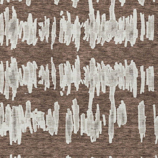 Homeroots 3' Stylish Black Ivory And Gray Striped Washable Area Rug For Indoor And Outdoor Versatility 3' X 5' Polyester 594004