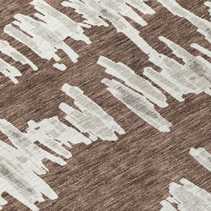 Homeroots 3' Stylish Black Ivory And Gray Striped Washable Area Rug For Indoor And Outdoor Versatility 3' X 5' Polyester 594004