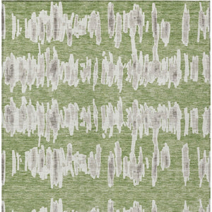 Homeroots 3' Stylish Black Ivory And Gray Striped Washable Area Rug For Indoor And Outdoor Versatility 5' X 8' Polyester 594011