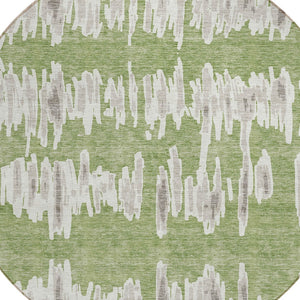 Homeroots 3' Stylish Black Ivory And Gray Striped Washable Area Rug For Indoor And Outdoor Versatility 8' Round Polyester 594012