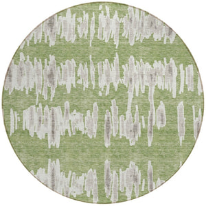 Homeroots 3' Stylish Black Ivory And Gray Striped Washable Area Rug For Indoor And Outdoor Versatility 8' Round Polyester 594012