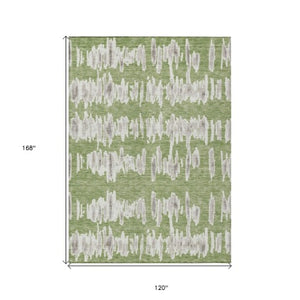 Homeroots 3' Stylish Black Ivory And Gray Striped Washable Area Rug For Indoor And Outdoor Versatility 10' X 14' Polyester 594015