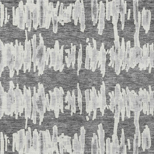 Homeroots 3' Stylish Black Ivory And Gray Striped Washable Area Rug For Indoor And Outdoor Versatility 9' X 12' Polyester 594026