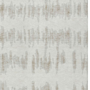 Homeroots 3' Stylish Black Ivory And Gray Striped Washable Area Rug For Indoor And Outdoor Versatility 3' X 5' Polyester 594028