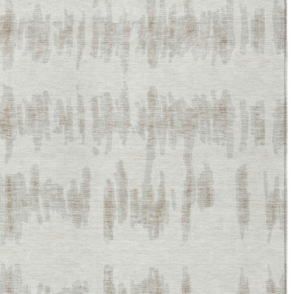 Homeroots 3' Stylish Black Ivory And Gray Striped Washable Area Rug For Indoor And Outdoor Versatility 3' X 5' Polyester 594028