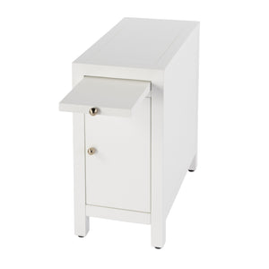 Butler Specialty Company Nora 12" Narrow End Table With Pull-out Tray For Stylish Storage And Convenience White Mdf,Acacia Wood,Plywood,Veneers 5940304-butler