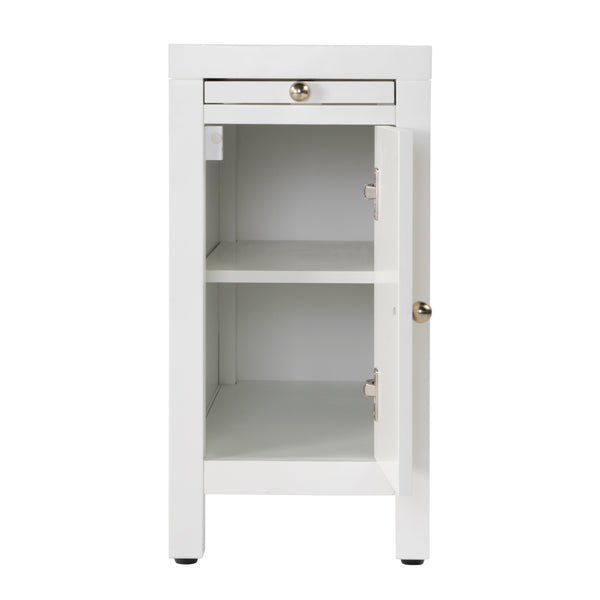 Butler Specialty Company Nora 12" Narrow End Table With Pull-out Tray For Stylish Storage And Convenience White Mdf,Acacia Wood,Plywood,Veneers 5940304-butler