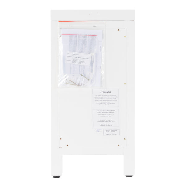 Butler Specialty Company Nora 12" Narrow End Table With Pull-out Tray For Stylish Storage And Convenience White Mdf,Acacia Wood,Plywood,Veneers 5940304-butler