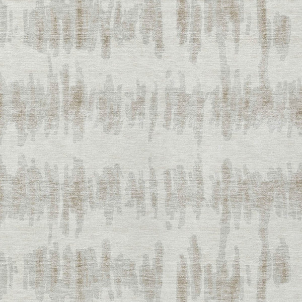 Homeroots 3' Stylish Black Ivory And Gray Striped Washable Area Rug For Indoor And Outdoor Versatility 8' X 10' Polyester 594031