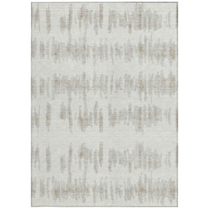 Homeroots 3' Stylish Black Ivory And Gray Striped Washable Area Rug For Indoor And Outdoor Versatility 9' X 12' Polyester 594032