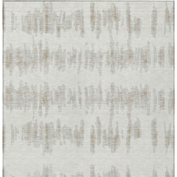 Homeroots 3' Stylish Black Ivory And Gray Striped Washable Area Rug For Indoor And Outdoor Versatility 9' X 12' Polyester 594032