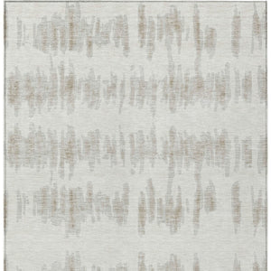 Homeroots 3' Stylish Black Ivory And Gray Striped Washable Area Rug For Indoor And Outdoor Versatility 10' X 14' Polyester 594033