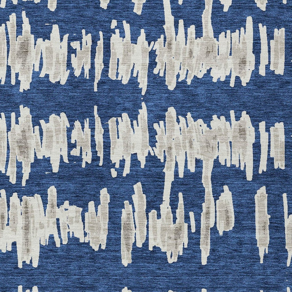 Homeroots 3' Stylish Black Ivory And Gray Striped Washable Area Rug For Indoor And Outdoor Versatility 3' X 5' Polyester 594034