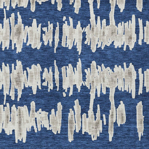 Homeroots 3' Stylish Black Ivory And Gray Striped Washable Area Rug For Indoor And Outdoor Versatility 8' X 10' Polyester 594037