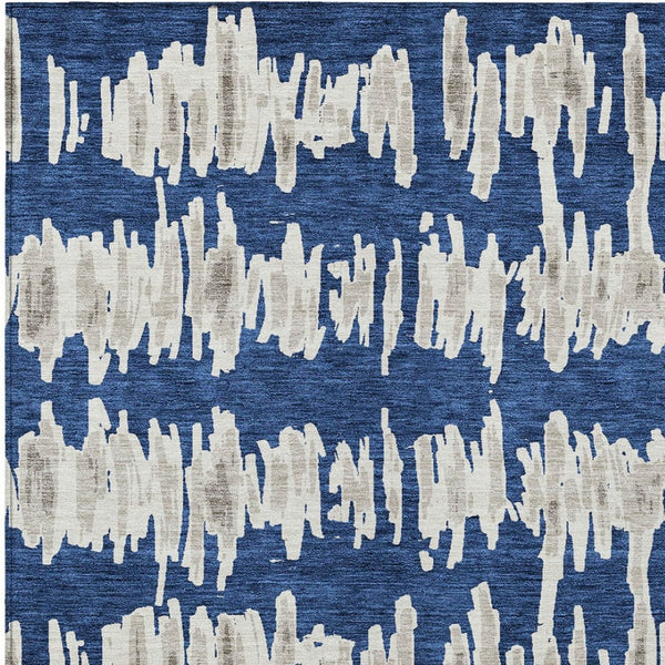 Homeroots 3' Stylish Black Ivory And Gray Striped Washable Area Rug For Indoor And Outdoor Versatility 9' X 12' Polyester 594038