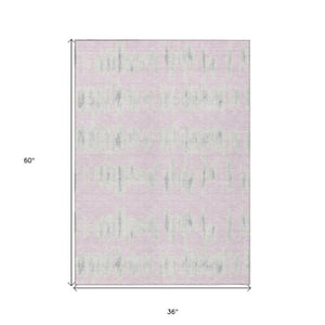 Homeroots 3' Stylish Black Ivory And Gray Striped Washable Area Rug For Indoor And Outdoor Versatility 3' X 5' Polyester 594040