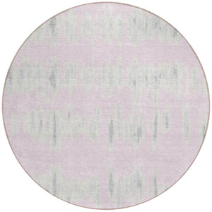 Homeroots 3' Stylish Black Ivory And Gray Striped Washable Area Rug For Indoor And Outdoor Versatility 8' Round Polyester 594042