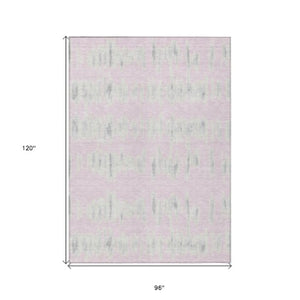 Homeroots 3' Stylish Black Ivory And Gray Striped Washable Area Rug For Indoor And Outdoor Versatility 8' X 10' Polyester 594043