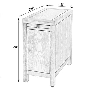 Butler Specialty Butler Nora 12" Narrow End Table With Pull-out Tray – Stylish Wood Design For Modern & Rustic Spaces Taupe Mdf,Acacia Wood,Plywood,Veneers 5940450-butler