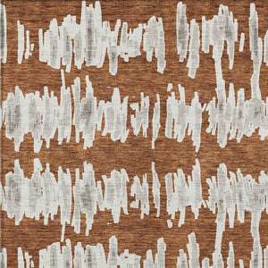 Homeroots 3' Stylish Black Ivory And Gray Striped Washable Area Rug For Indoor And Outdoor Versatility 5' X 8' Polyester 594047