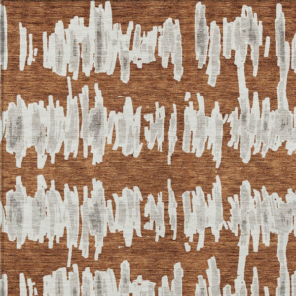 Homeroots 3' Stylish Black Ivory And Gray Striped Washable Area Rug For Indoor And Outdoor Versatility 5' X 8' Polyester 594047