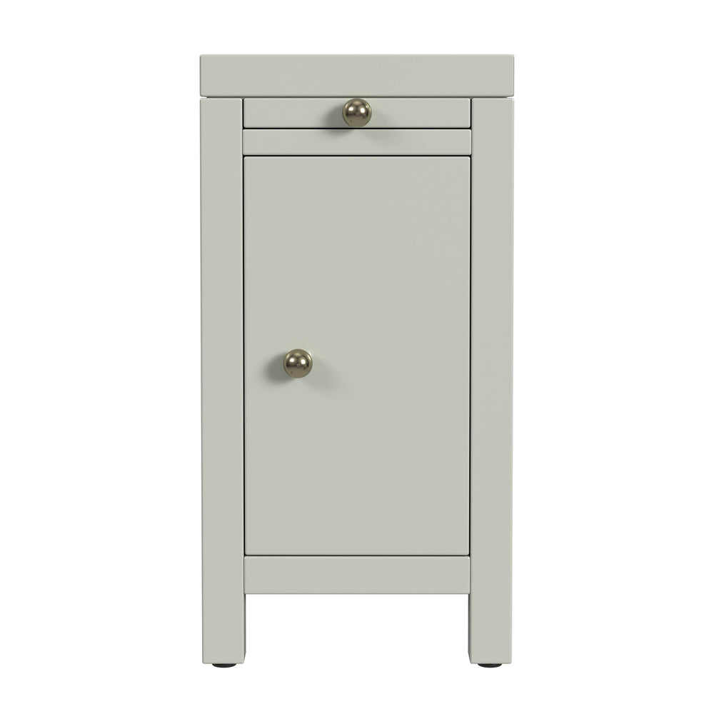 Butler Specialty Butler Nora 12" Narrow End Table With Pull-out Tray - Stylish Sage Green Storage Solution For Any Space Sage Green Mdf,Acacia Wood,Plywood,Veneers 5940480-butler