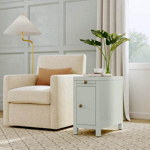 Butler Specialty Butler Nora 12" Narrow End Table With Pull-out Tray - Stylish Sage Green Storage Solution For Any Space Sage Green Mdf,Acacia Wood,Plywood,Veneers 5940480-butler