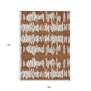 Homeroots 3' Stylish Black Ivory And Gray Striped Washable Area Rug For Indoor And Outdoor Versatility 9' X 12' Polyester 594050