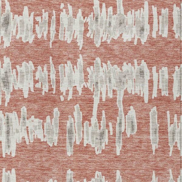 Homeroots 3' Stylish Black Ivory And Gray Striped Washable Area Rug For Indoor And Outdoor Versatility 5' X 8' Polyester 594059