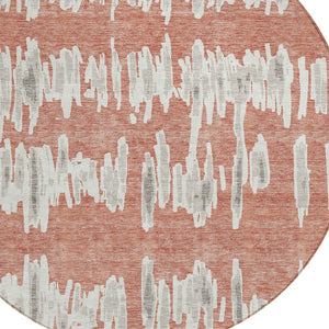 Homeroots 3' Stylish Black Ivory And Gray Striped Washable Area Rug For Indoor And Outdoor Versatility 8' Round Polyester 594060